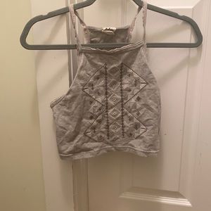 tank top crop top grey